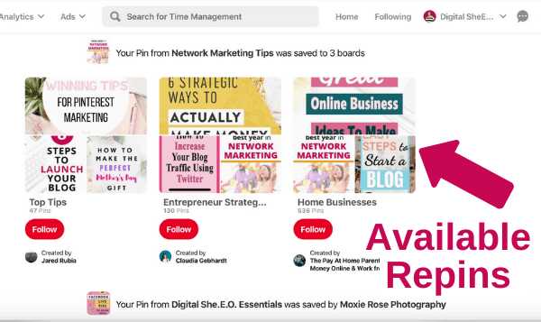 Pinterest repins for strategy